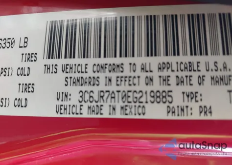 2014 Ram 1500 Express из США, поврежденный, VIN 3C6JR7AT0EG219885